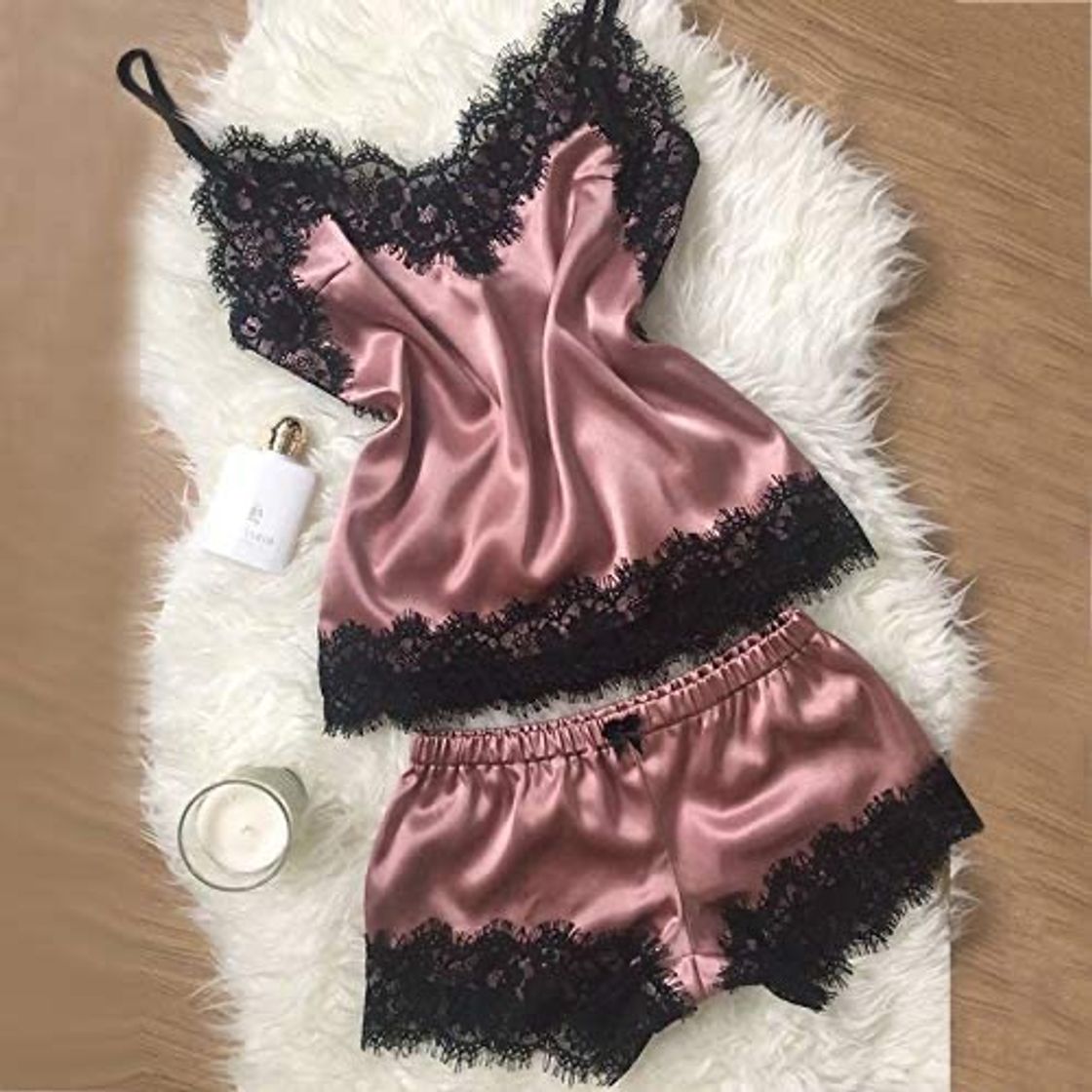 Moda Conjunto Pijama Alça fina e Renda 💖