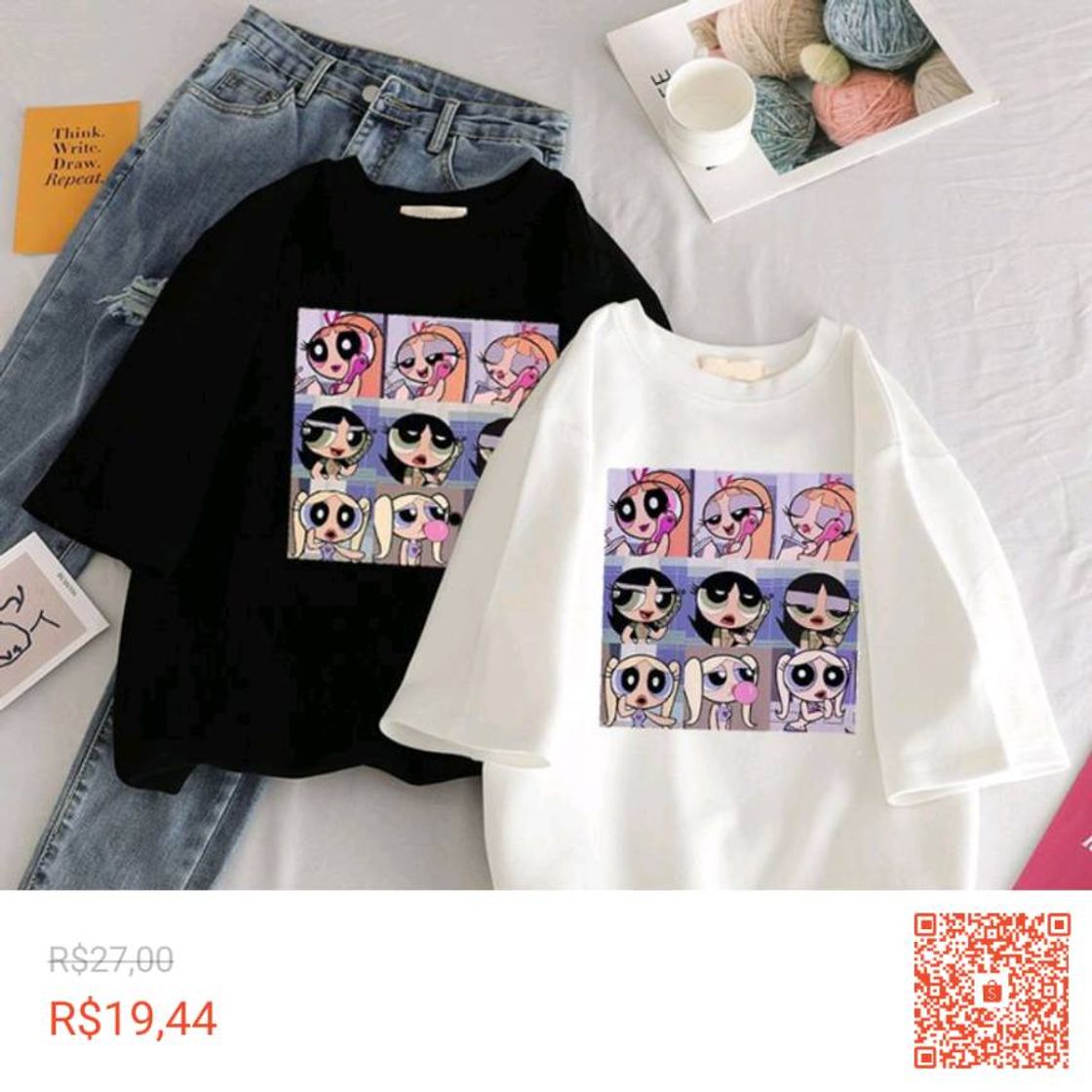 Moda Camiseta - Meninas  super poderosas Tumblr Asthetic