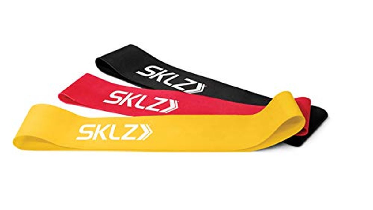 Place SKLZ Mini Bands Set de 3 Bandas elásticas de de Entrenamiento Multi-Resistentes,