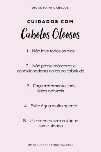 dicas sobre cabelo oleoso 