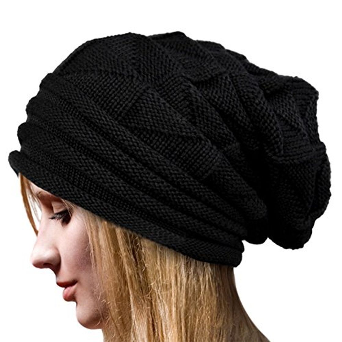 Fashion Tuopuda Crochet Invierno Gorro Punto Caliente Cozy Mujeres Grande Sombrero Moda Diseño