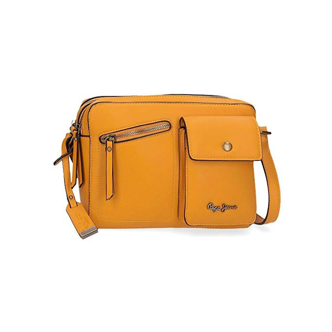 Fashion Pepe Jeans Zoe Bandolera Dos Compartimentos Amarillo 25x18x6