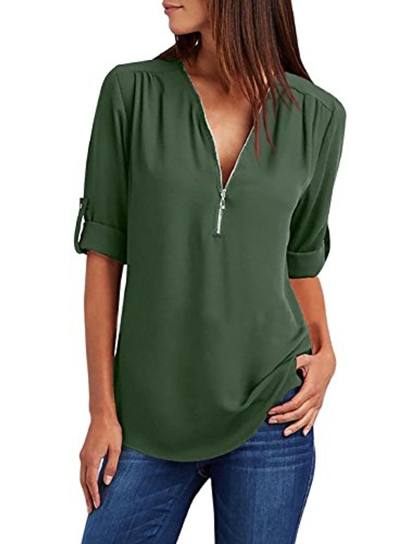 Social Tuopuda Blusas Camisetas de Gasa Ropa de Mujer Camisas Manga Ajustable Blusas