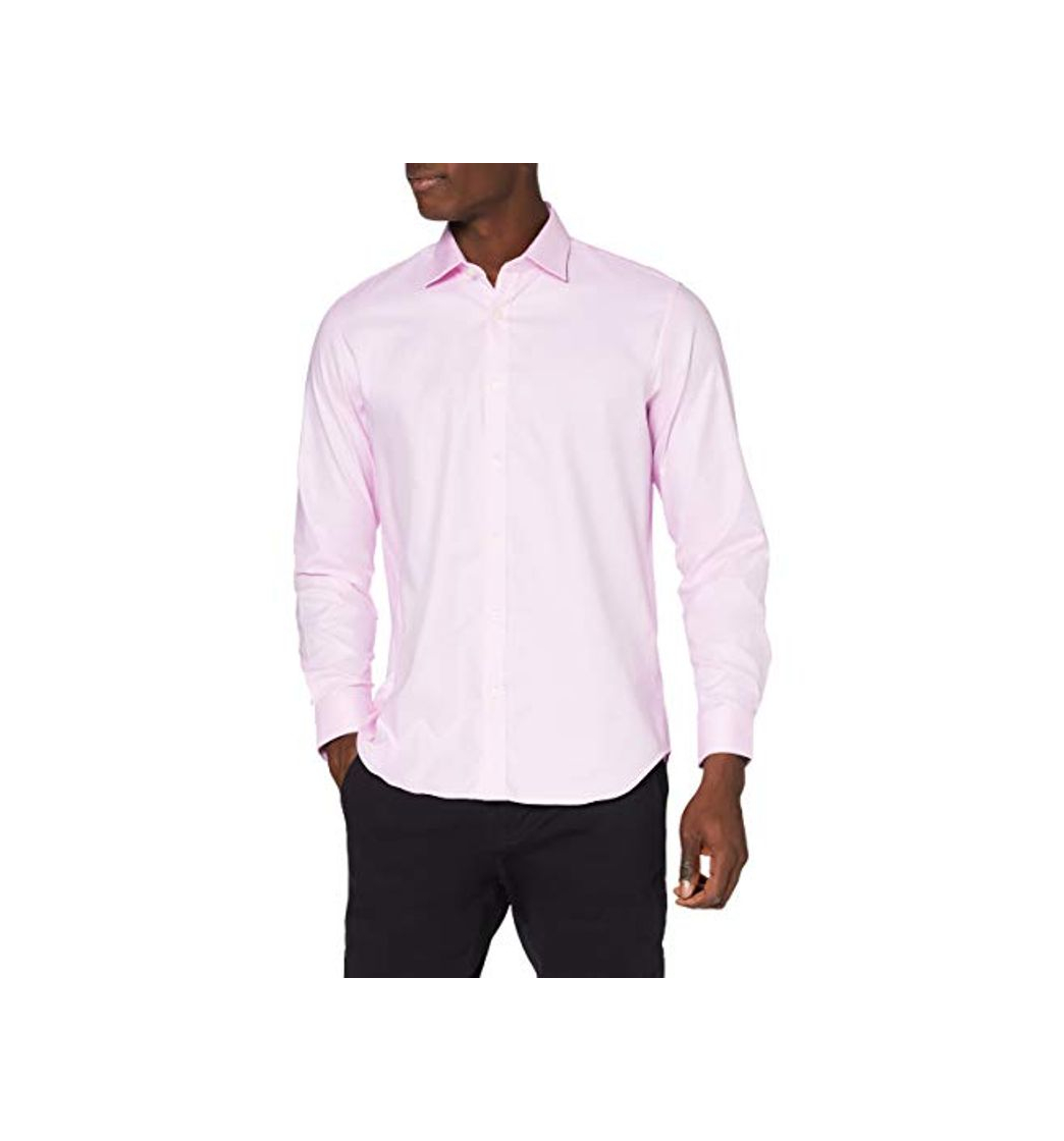 Producto Marca Amazon - MERAKI Camisa de Vestir Regular Fit Estilo Óxford Hombre,