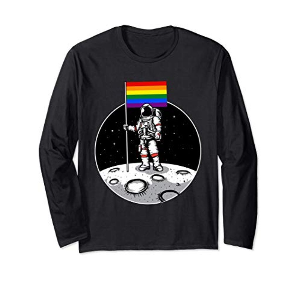 Product LGBT Gay Pride Rainbow Flag Astronaut Moon Landing Manga Larga