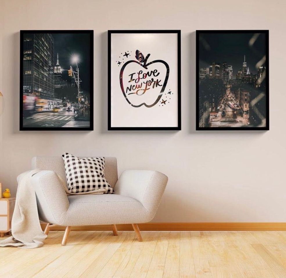 Fashion Trio Quadros Decorativos I Love New York Quarto Sala | Ponto Frio