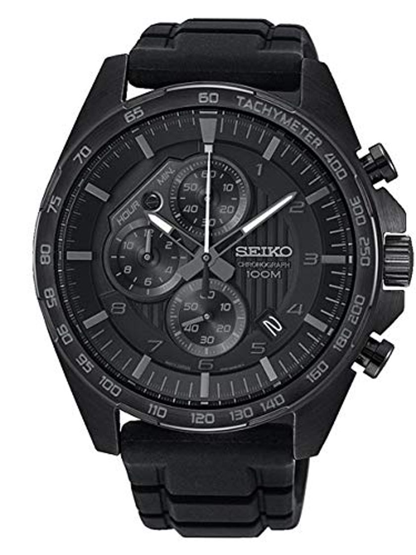 Places Seiko Reloj Cronografo para Hombre de Cuarzo con Correa en Silicona SSB327P1