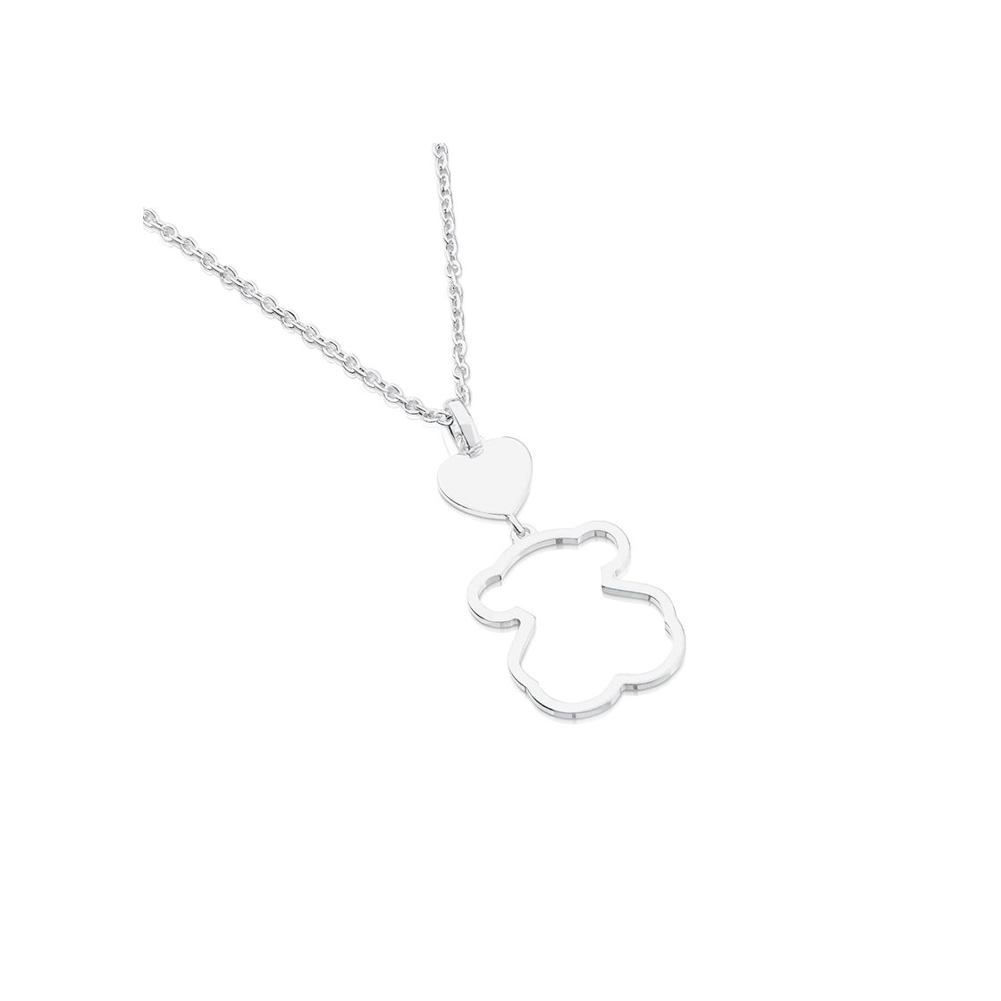 Social TOUS - Collar de Plata de Primera Ley con Colgante de Oso