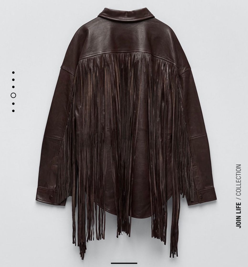 Fashion FRINGED LEATHER OVERSHIRT