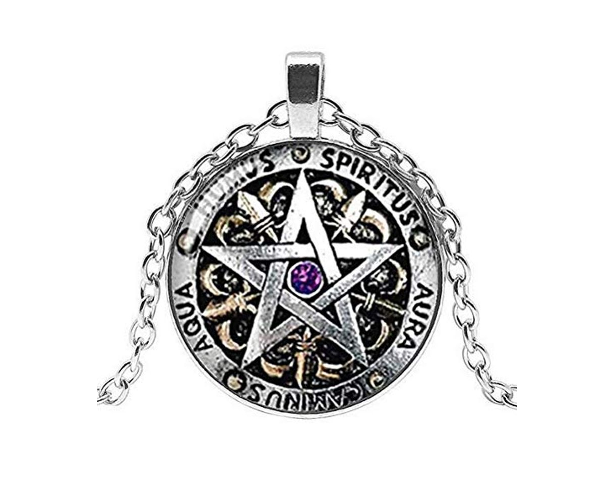 Fashion Collar con colgante de pentagrama Wiccan Spiritual