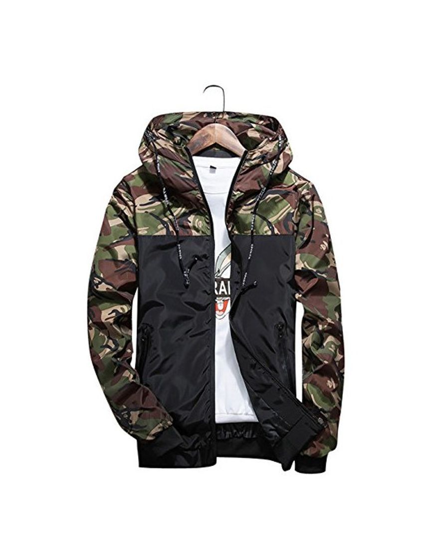 Social shepretty Hombre Softshell Funciones Chaqueta para Exterior Impermeable Color Verde Cortavientos