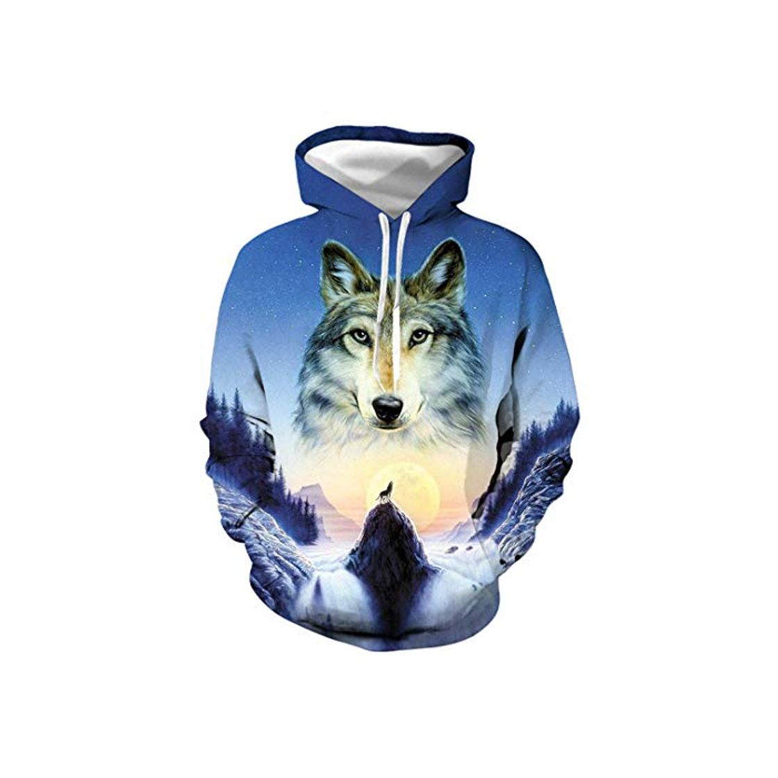 Fashion NDLENG Moda Galaxy Wolf Sudadera con Capucha Streetwear 3D Pullover Sudaderas con Capucha para Hombre Picture color5 Asian Size XXL