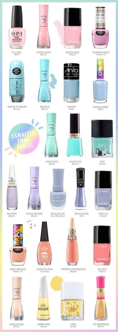 Moda Opções de esmaltes candy colors 💅