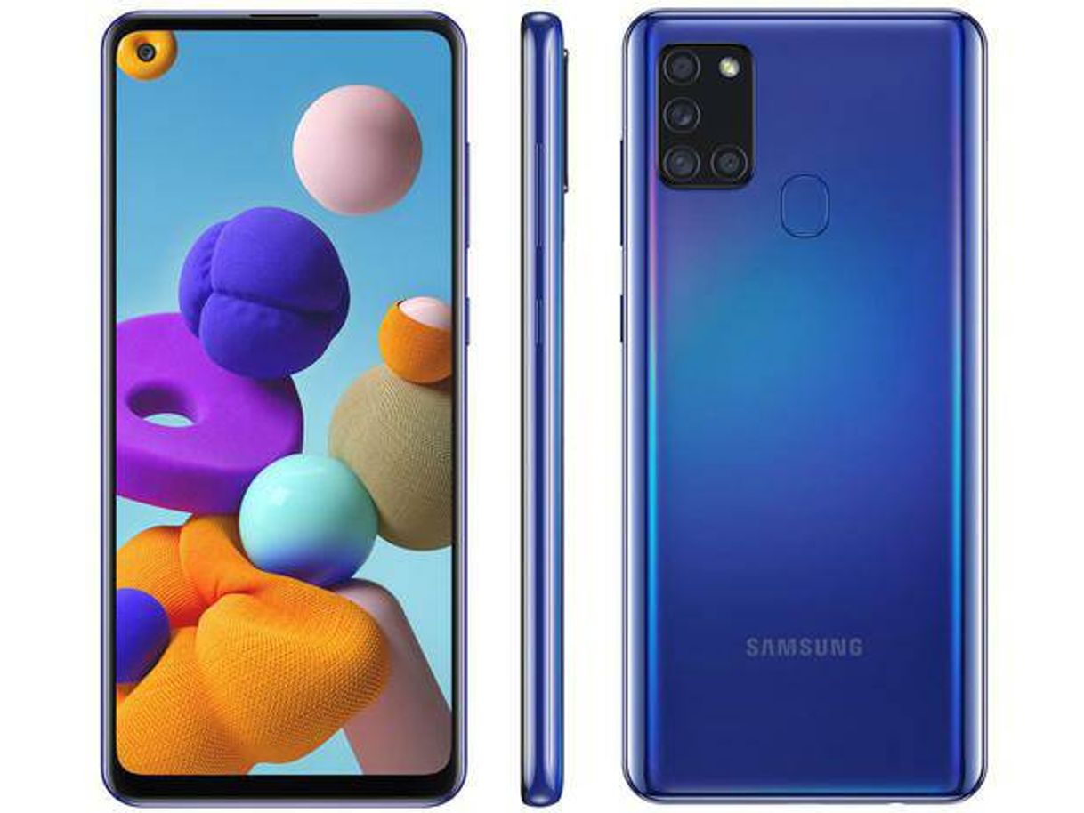 Moda Smartphone Samsung Galaxy A21s 64GB Azul 4G - 4GB RAM 6,5” C