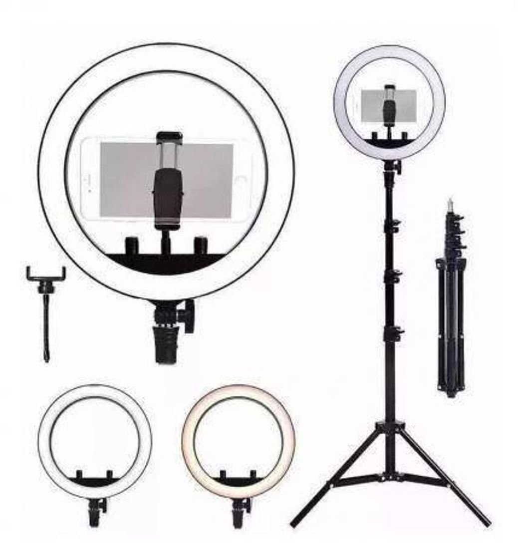 Moda Kit Completo Ring Light C/ Tripé Dimmer Youtuber Selfie Pro 