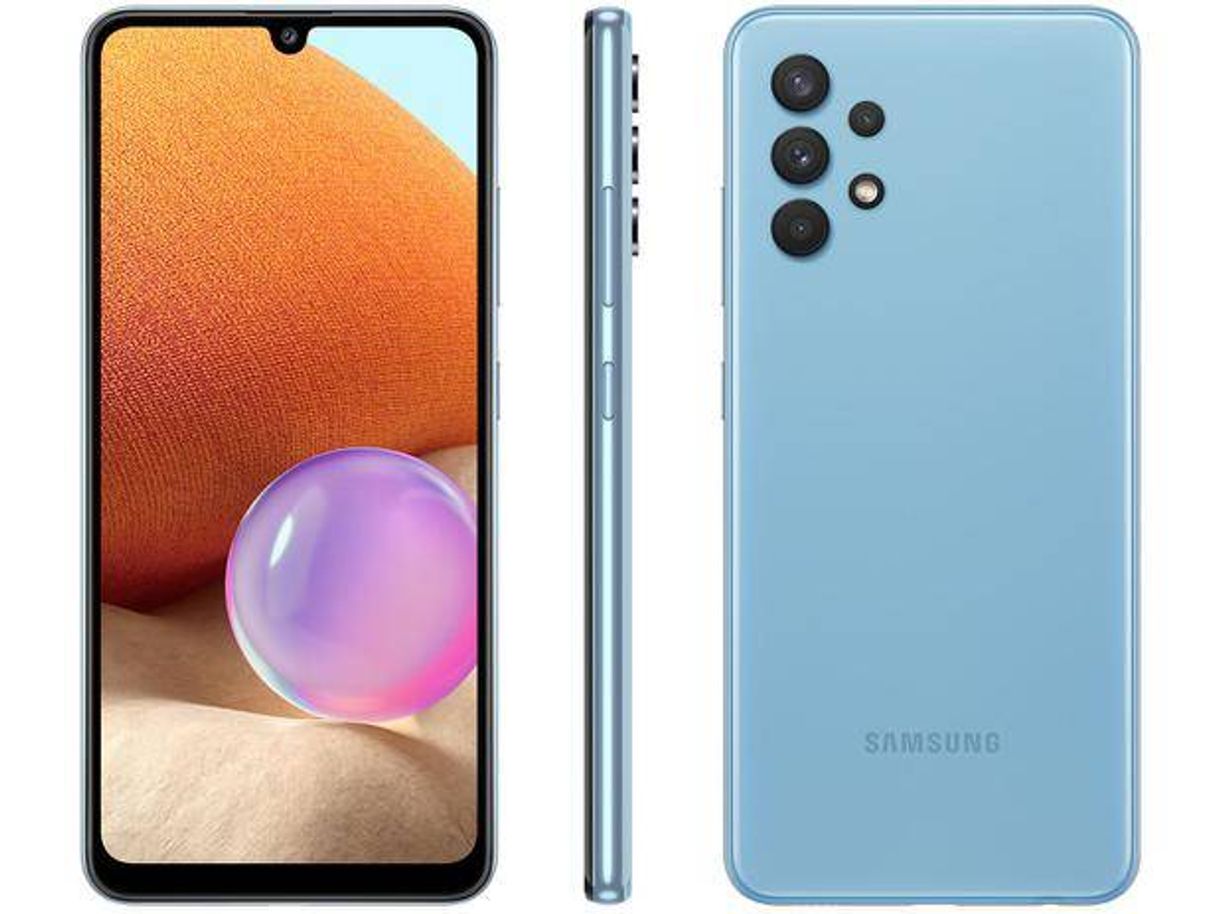 Moda Smartphone Samsung Galaxy A32 Azul 4G - 4GB RAM Tela 6,4”