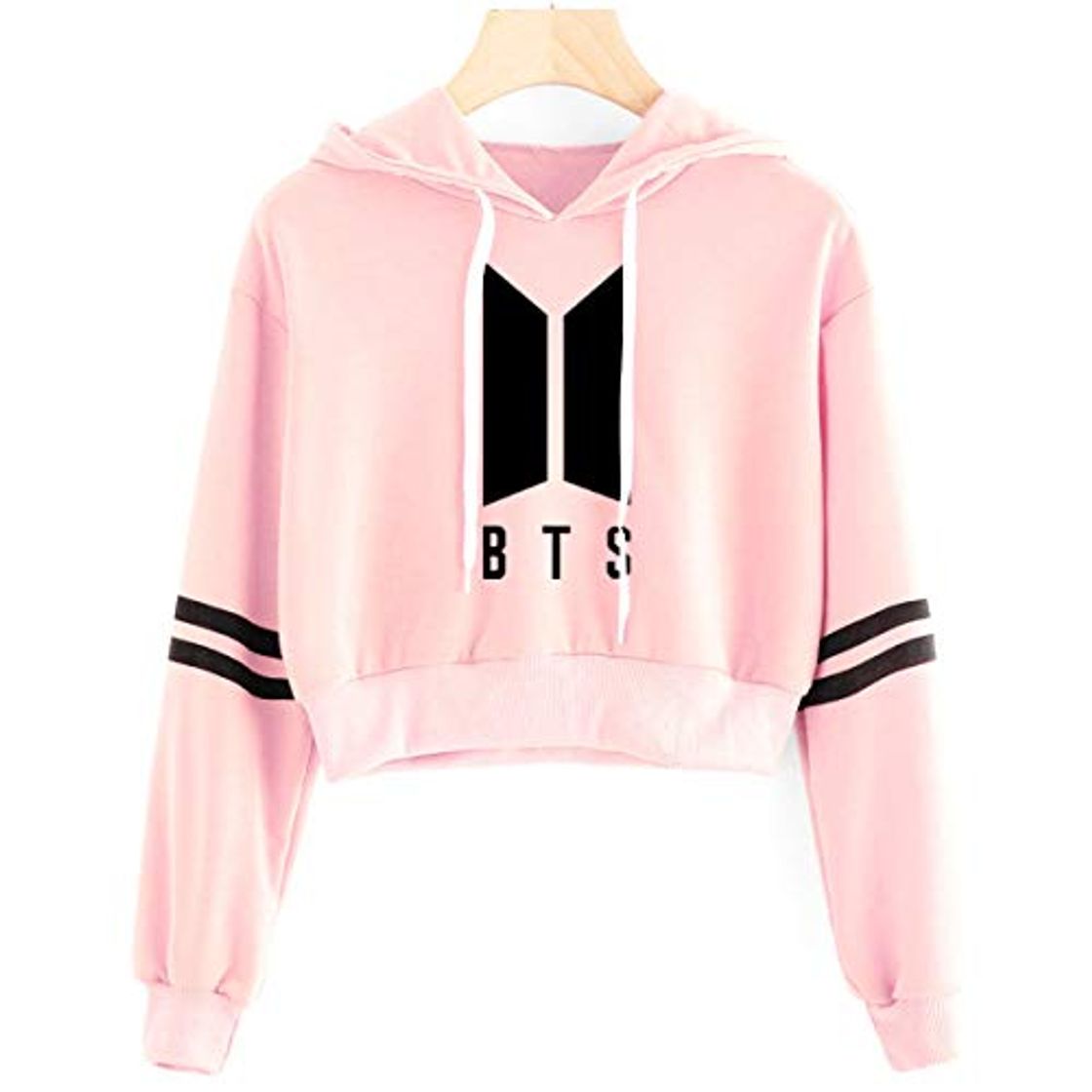 Fashion SIMYJOY KPOP Korea Pop Suéter Letras Sudaderas con Capucha Crop Top Sudadera Jersey para Niñas y Mujeres V95 Pink S