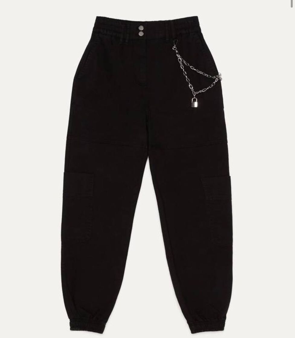 Fashion Calça jogger com corrente