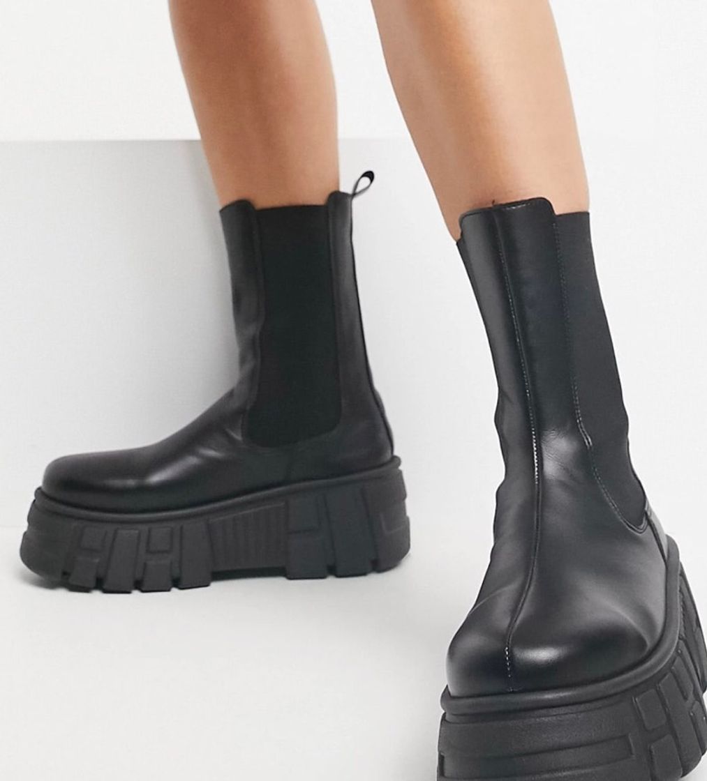 Moda Botas Chelsea negras con suela gruesa Aliyah de ASOS DESIGN