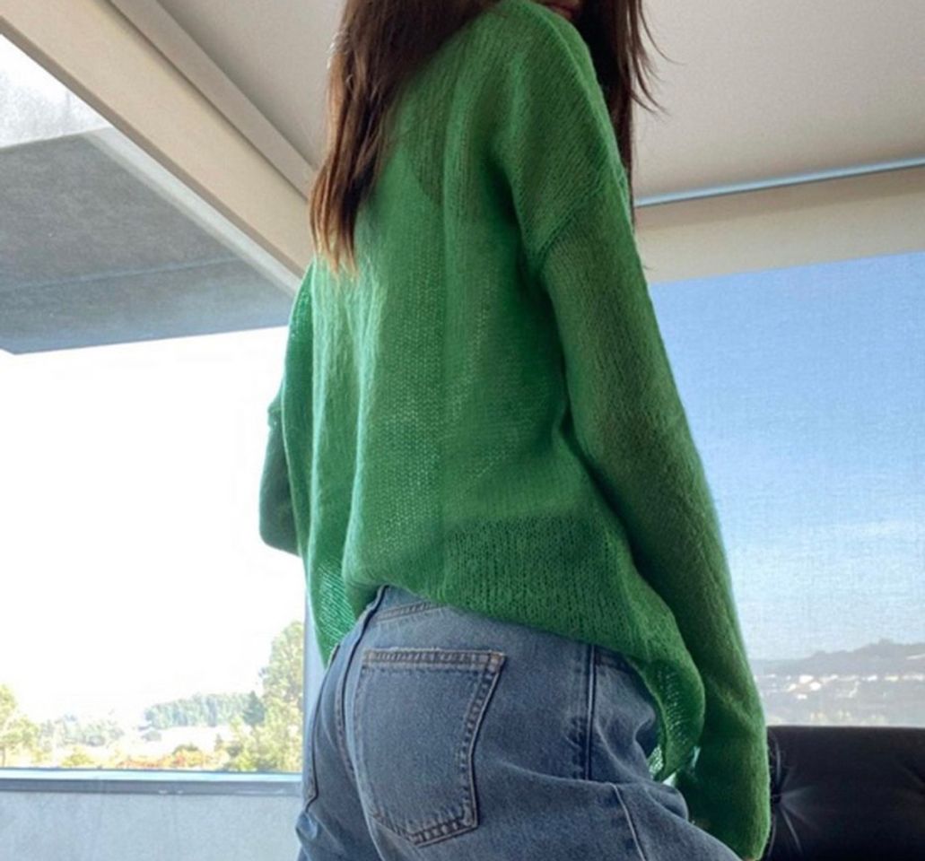 Fashion Knitted Green Jumper