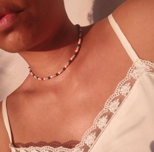 Choker miçanga colorida 🌈