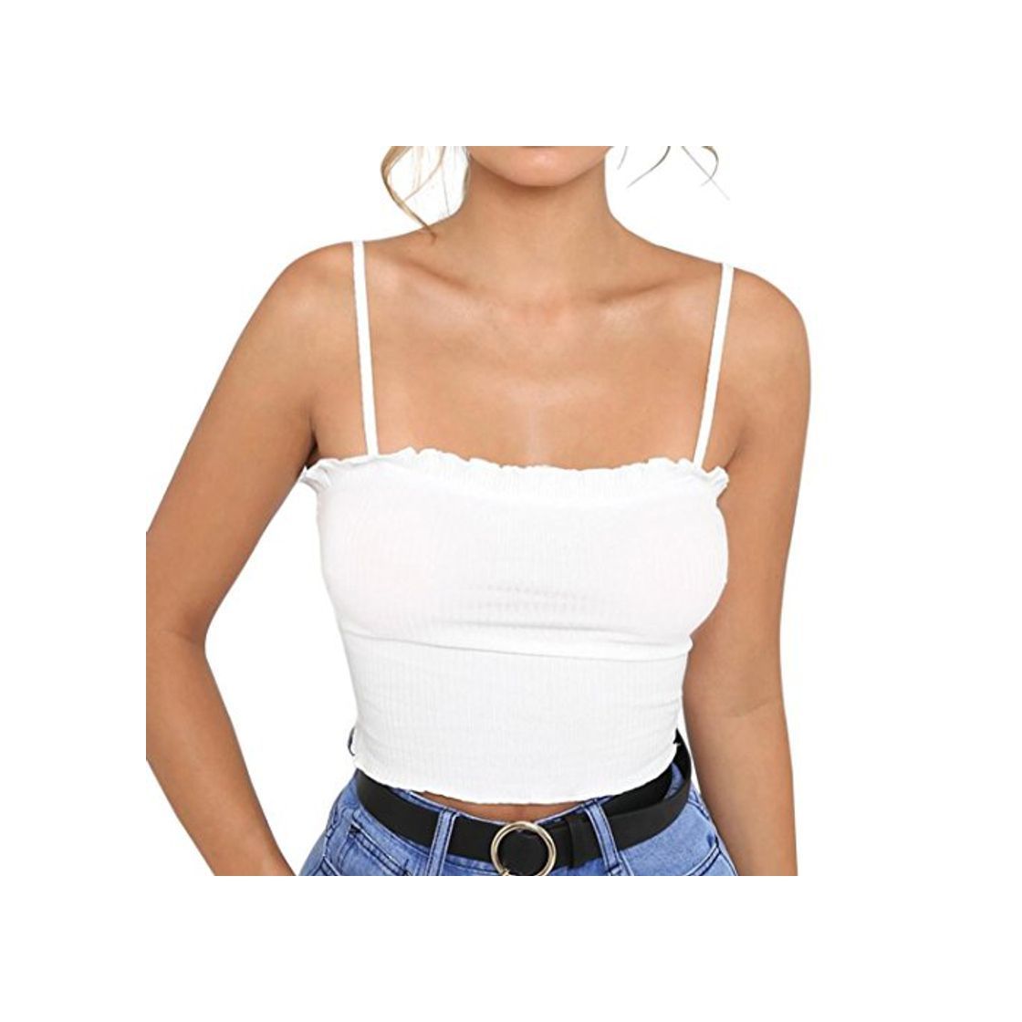 Social Blusa Sexy Mujer Deportiva ❤️ Amlaiworld Mujer Verano Volantes sin Mangas Chaleco