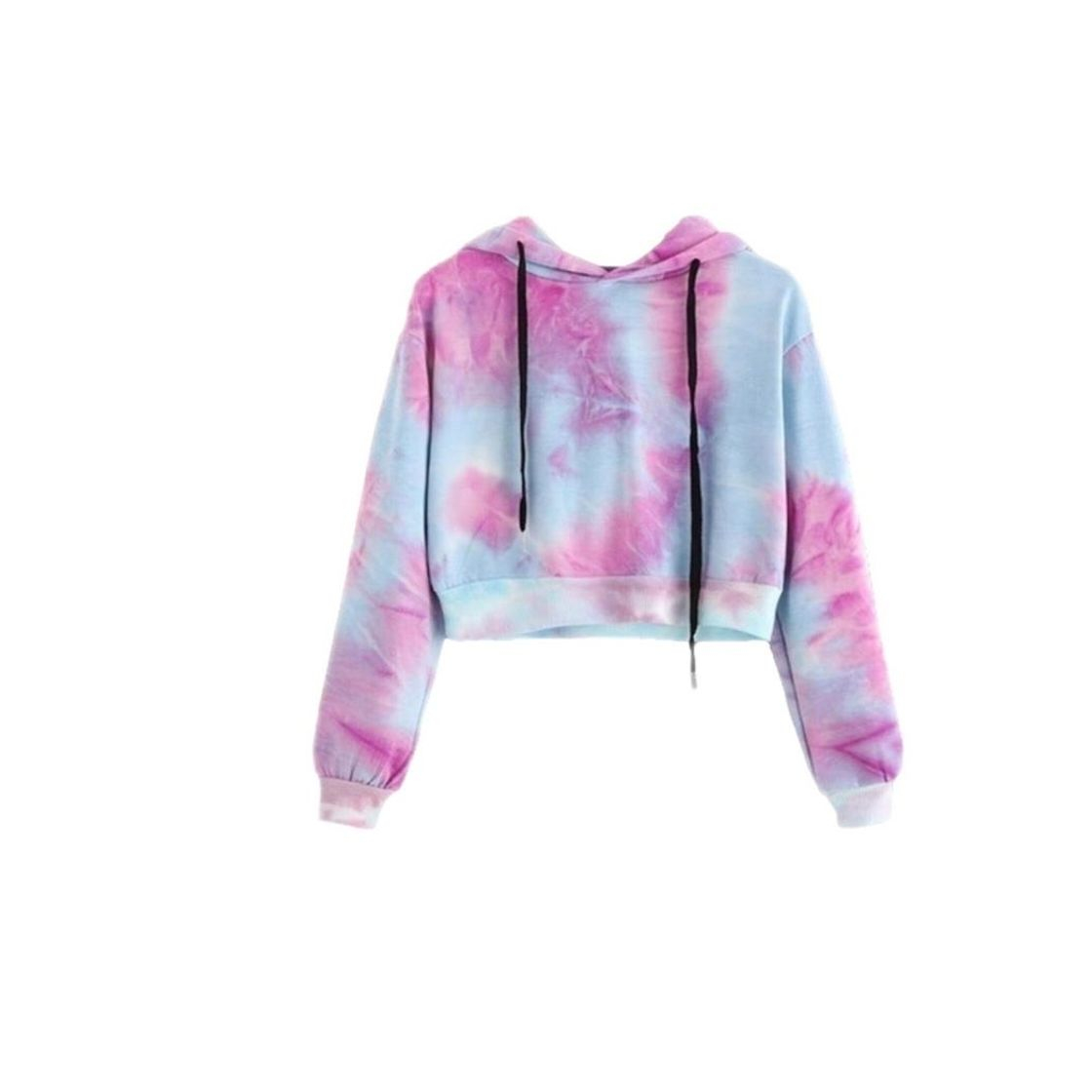 Moda Moletom cropped tie dye 