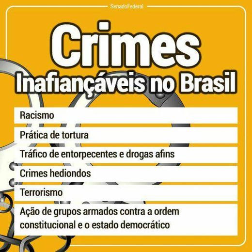 Crimes inafiancáveis no Brasil