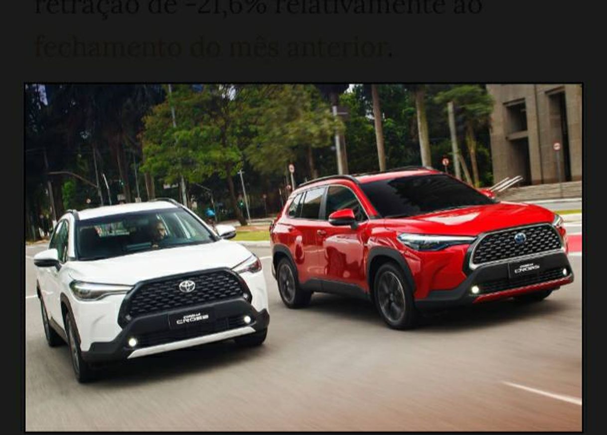 Fashion Toyota Corolla Cross estreia no ranking de carros mais vendidos