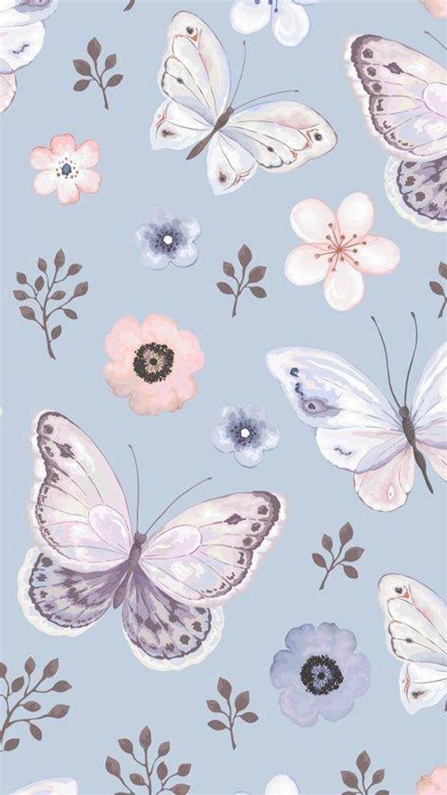 Moda Wallpaper BORBOLETA com flores 🦋