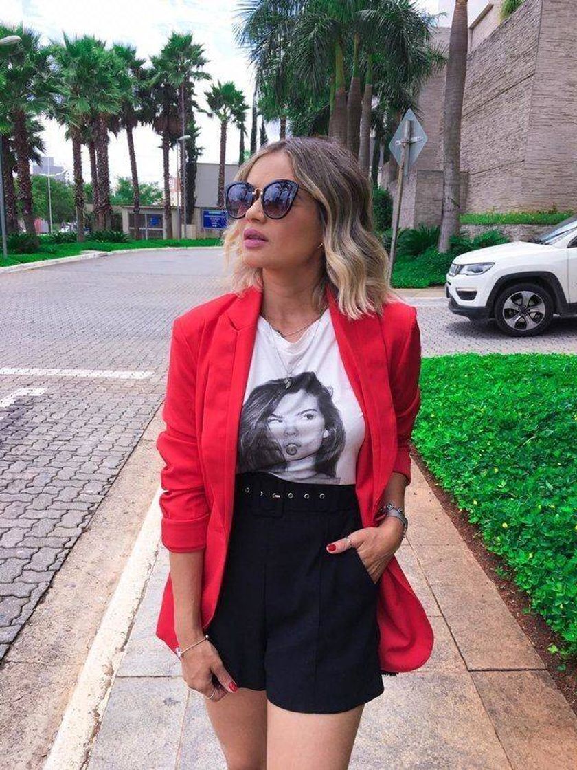 Moda Look com blazer vermelho ❤️