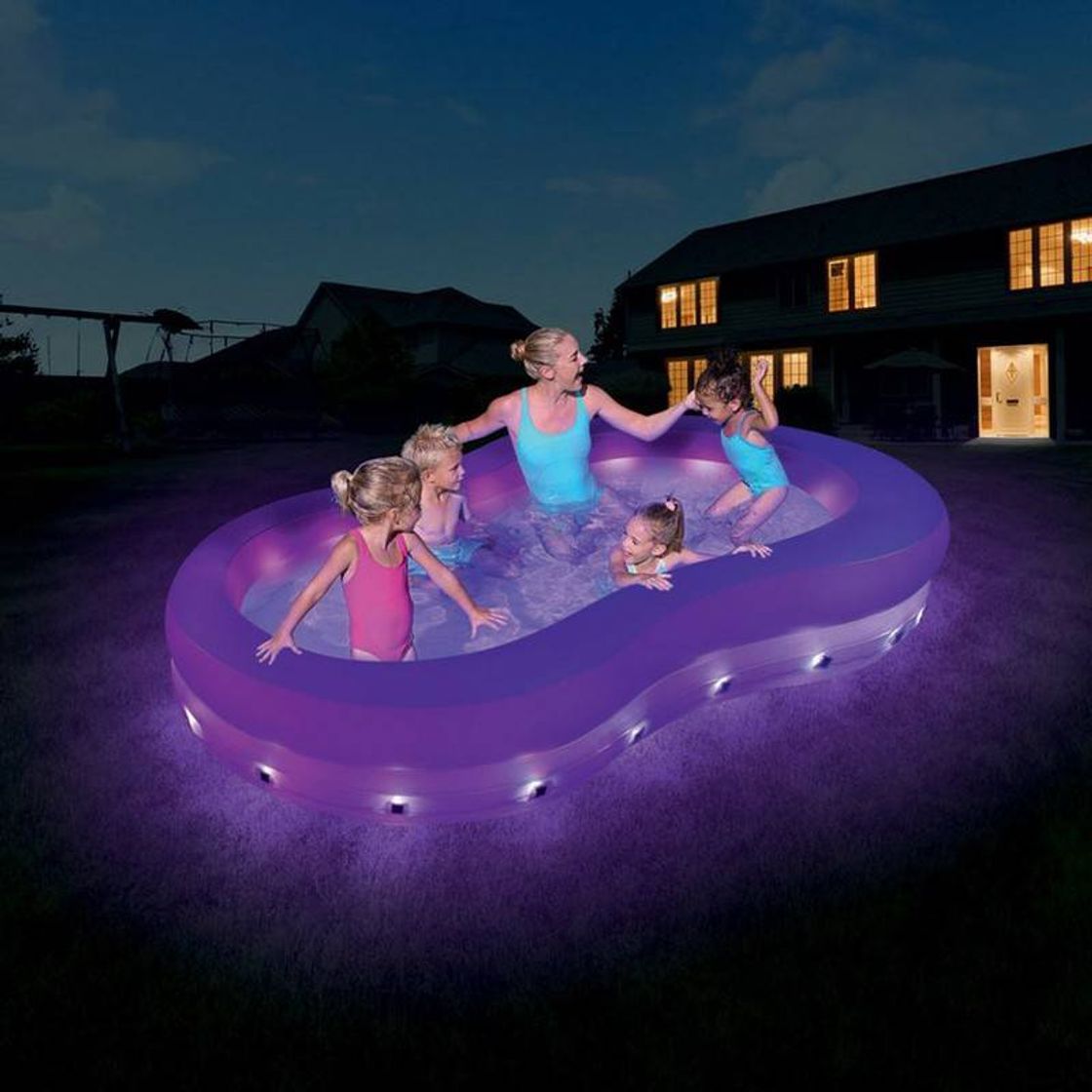 Moda Piscinas hinchable con leds