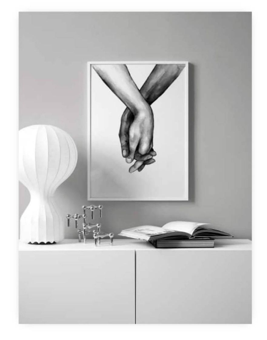 Moda Watercolor Hands No1 Poster - Holding hands - Desenio.com