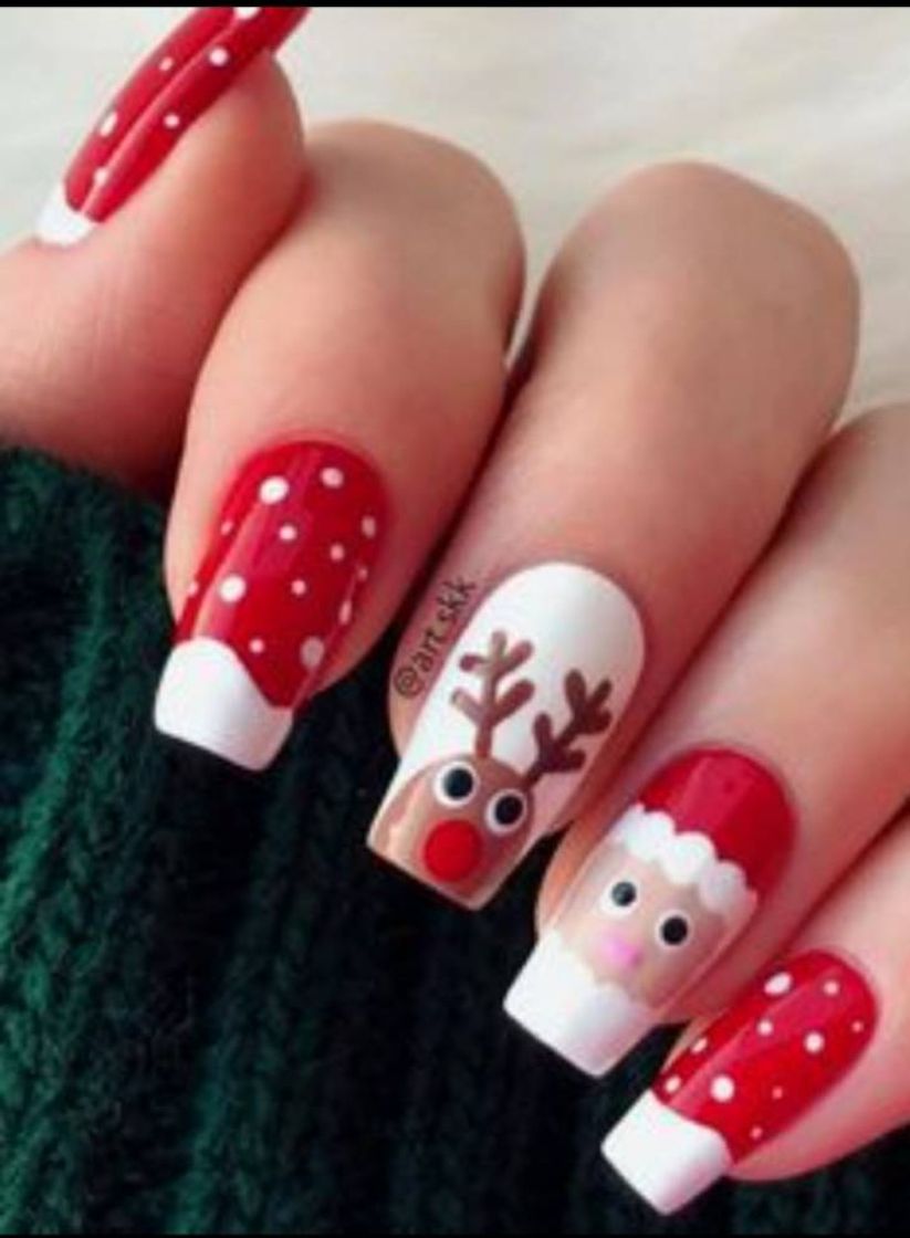 Moda Uñas diseño navideño 🌲❤️