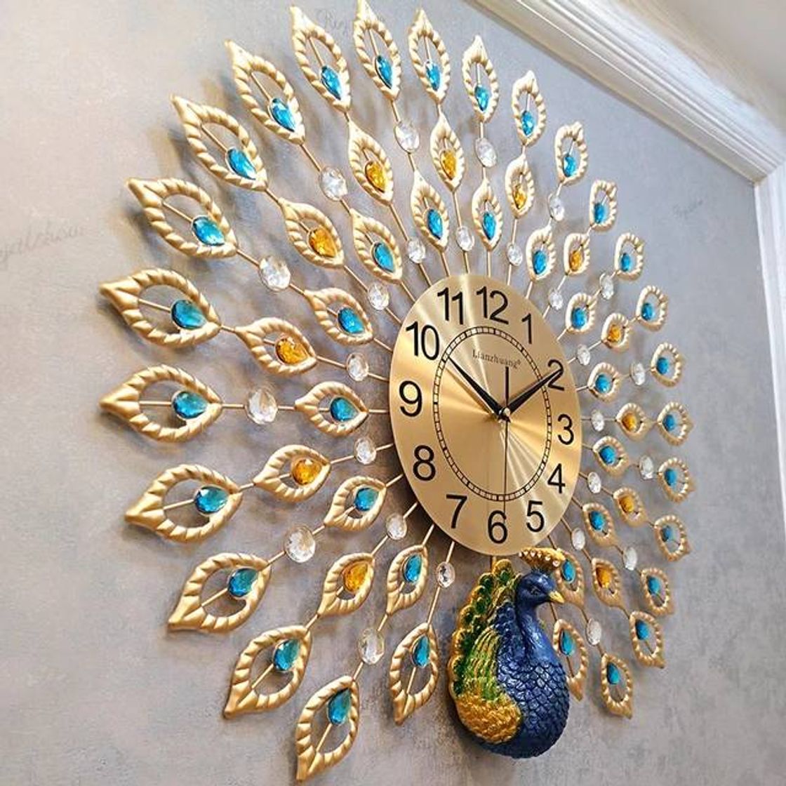 Fashion Reloj de pared pavo Real🦚