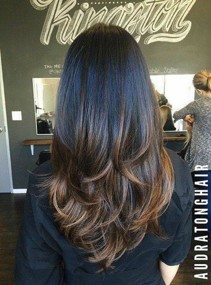 Moda Repicado com mechas morena iluminada 