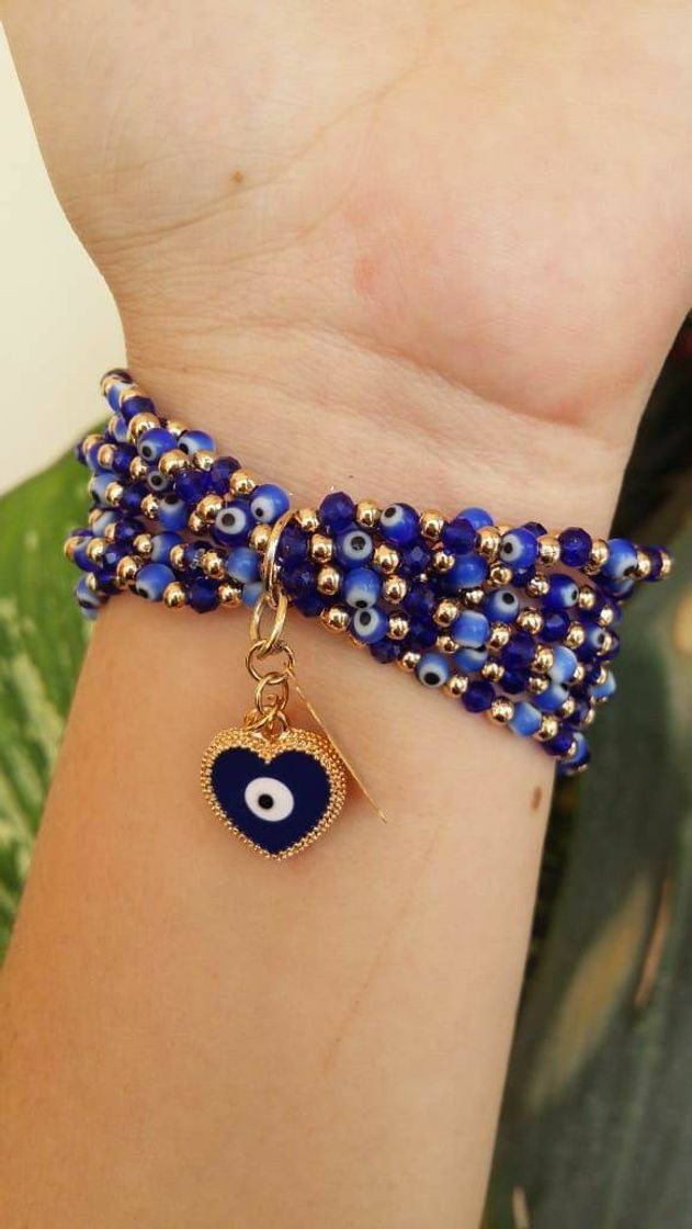 Moda Pulseira Ojo turco azul