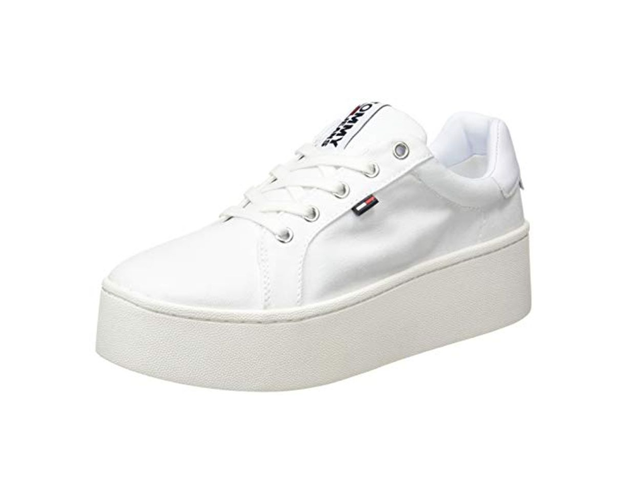 Fashion Tommy Hilfiger Tommy Jeans Flatform Sneaker, Zapatillas para Mujer, Blanco