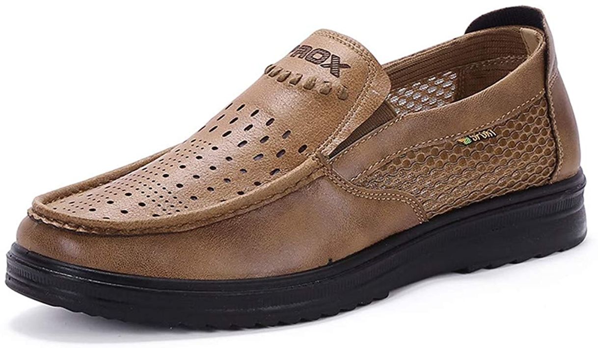 Fashion Hombres Verano Mocasines Transpirables Malla de Moda Casual Ligero Hollow Zapatos Cómodos