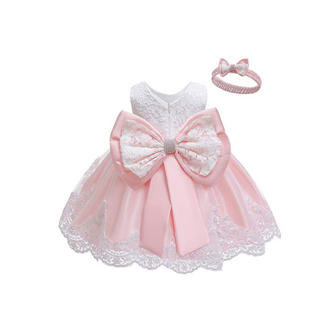 Producto LZH Vestido de Encaje para Niñas Bebés Vestidos de Fores de Bowknot Concurso de Bodas Bautizo Bautizo Vestido de Tutú