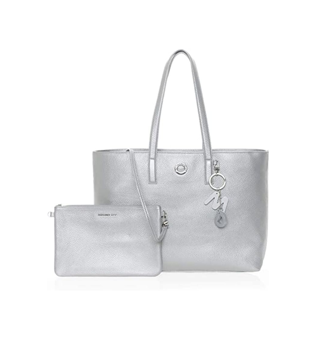 Fashion Mandarina Duck Mellow Lux Tracolla, Bolsa de mensajero para Mujer, Plateado