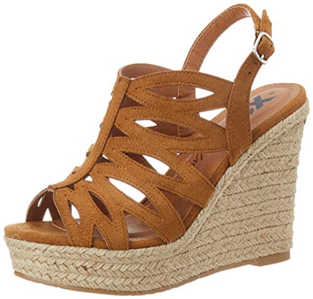 Fashion XTI 49860.0, Sandalias con Plataforma para Mujer, Marrón