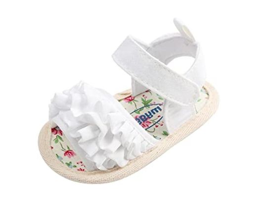 Sandalias Bebe Niña Verano Zapatos Bebé Recién Nacido Plano Antideslizante Rosa 0