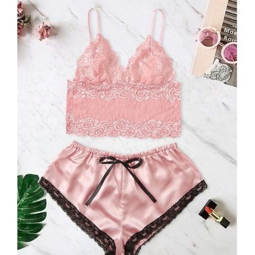 Lingerie Rosa Shopee 