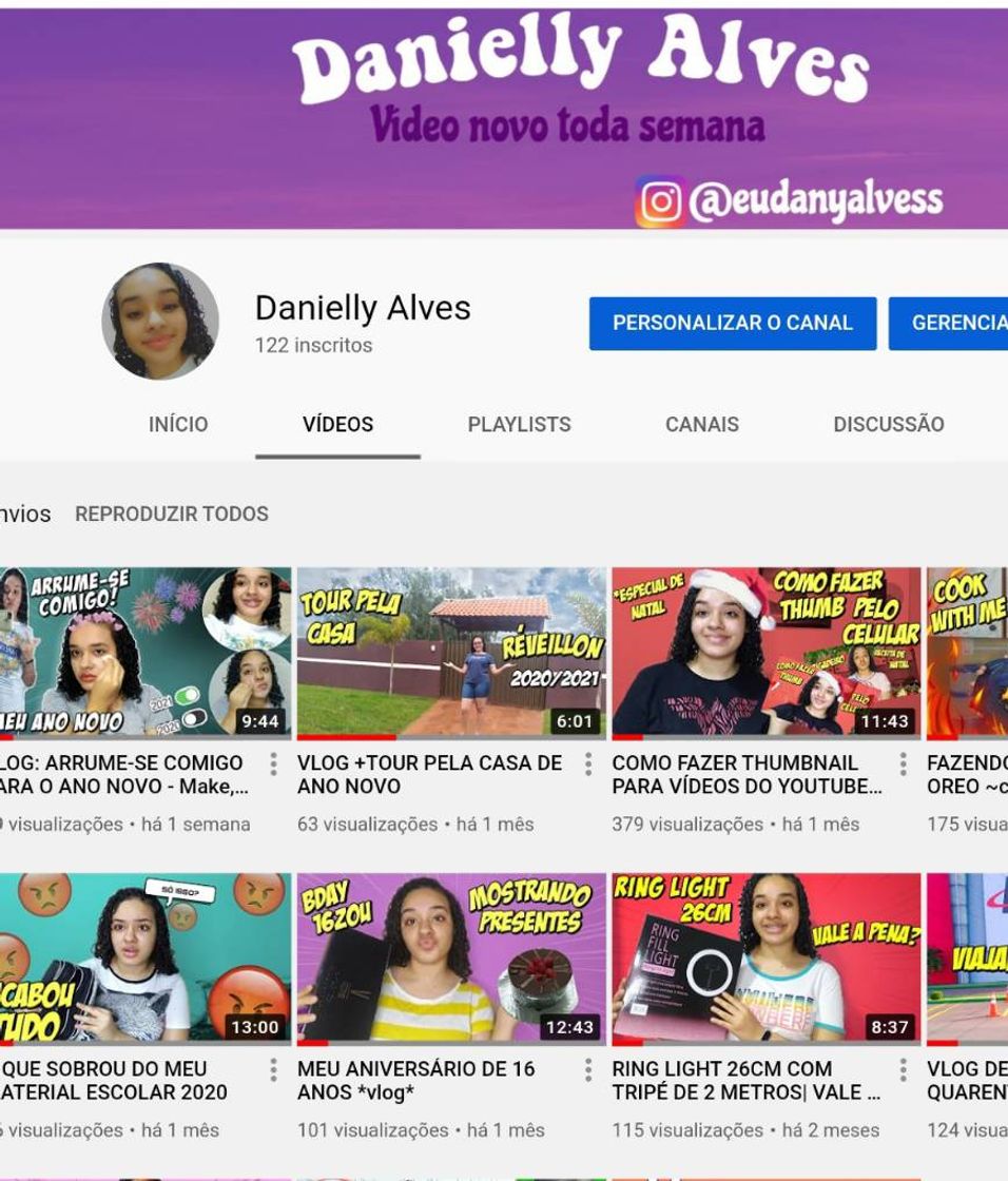 Moda MEU CANAL NO YOUTUBE