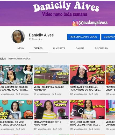 MEU CANAL NO YOUTUBE