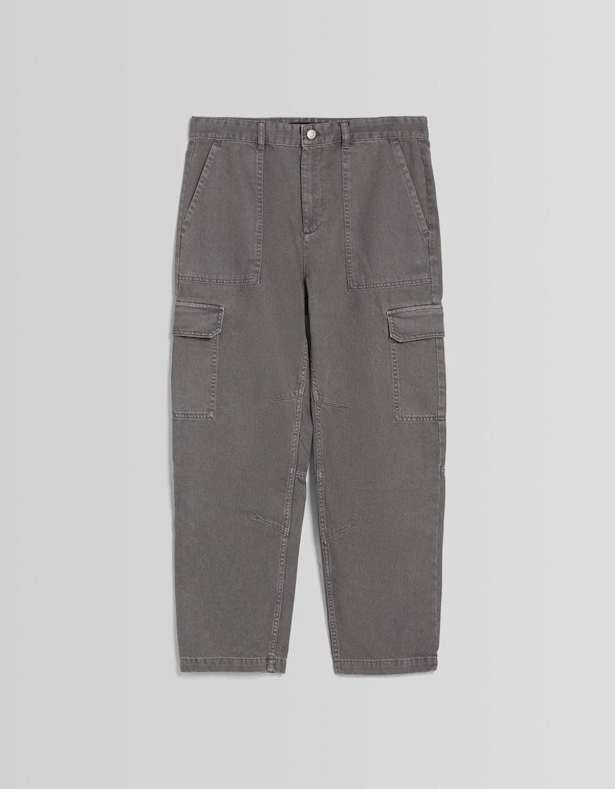 Moda Pantalón cargo de algodón gris 