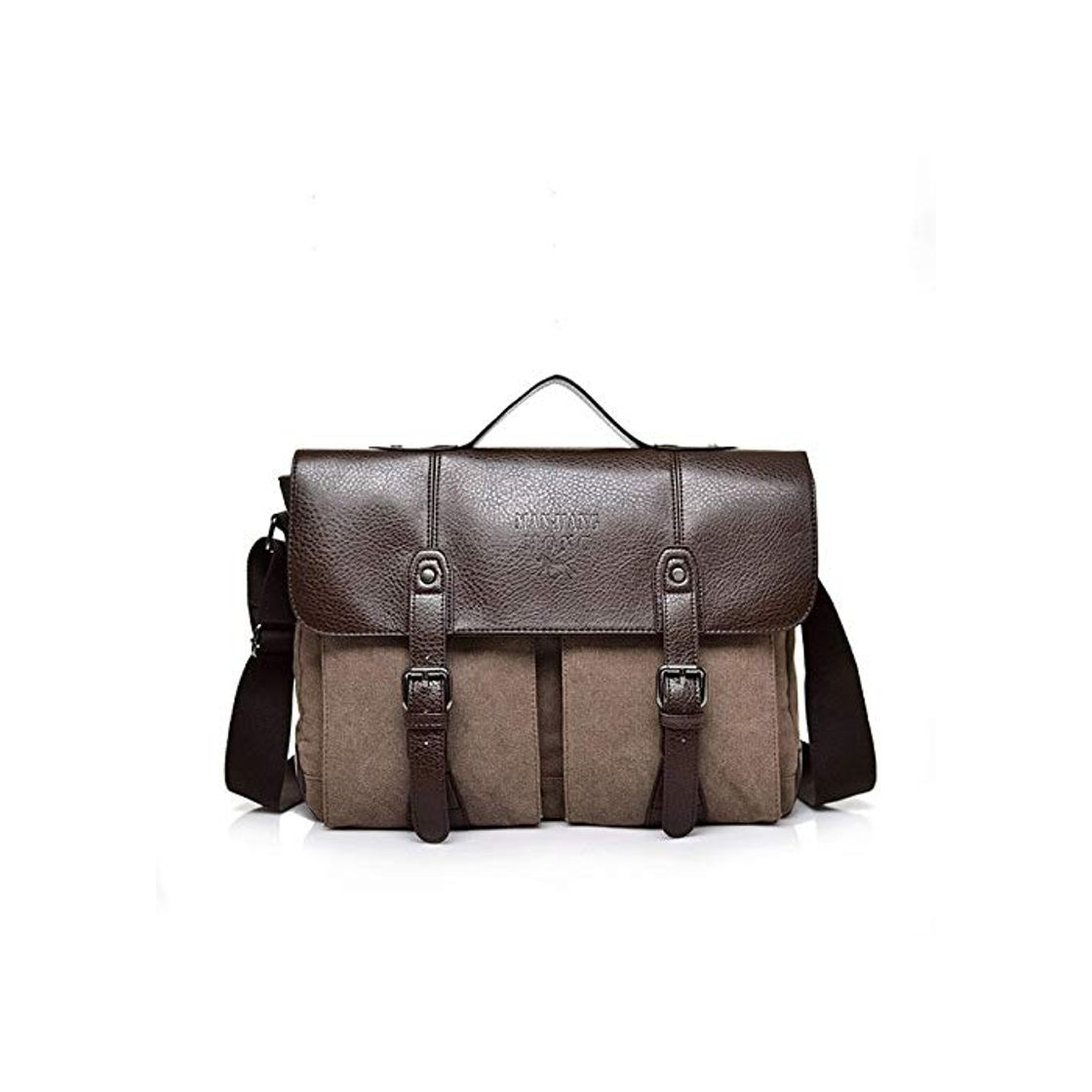 Fashion RSZHHL maletín  Nova Lona de Couro Dos Homens Maleta Casual Vintage Crossbody Saco Bussiness Ombro mensageiro Saco para Mulher homem Unisex  Coffee