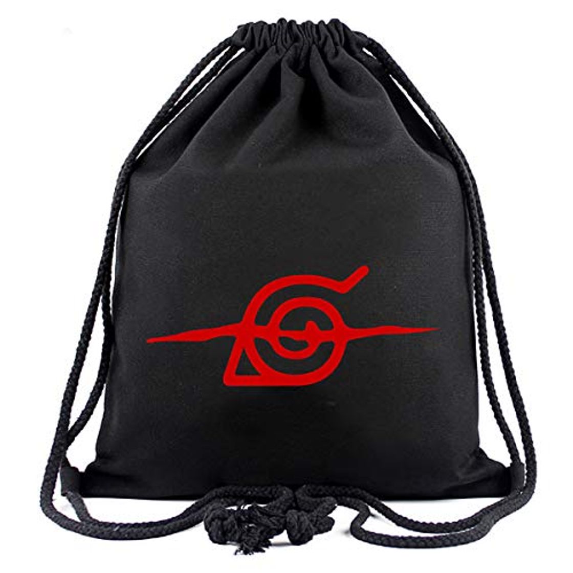 Moda LACKINGONE Mochilas con cordón Mochilas Naruto Konoha Mochila roja Gimnasio Deportivo Cinch