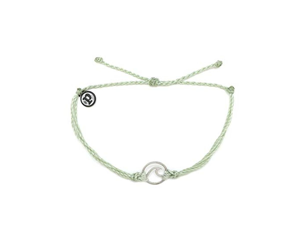 Products Pura Vida Pulsera OG de onda de plata – Abalorio chapado en